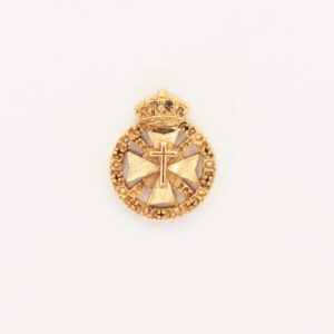 INSIGNIAS RELIGIOSAS HERALDICA RELIEVE "CRUZ LATINA SOBRE CRUZ DE MALTA Y ESCALAS ORLADO CON TOISON 24 MM ALTURA"