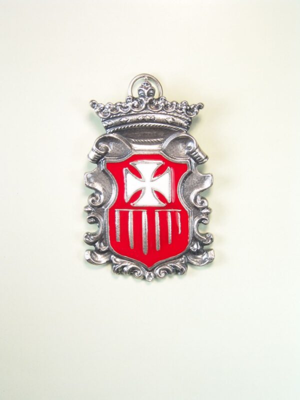 MEDALLAS RELIGIOSAS ESMALTES A COLOR "ESCUDO MERCEDARIO RELIEVE Y ORLADO A DOS COLORES"