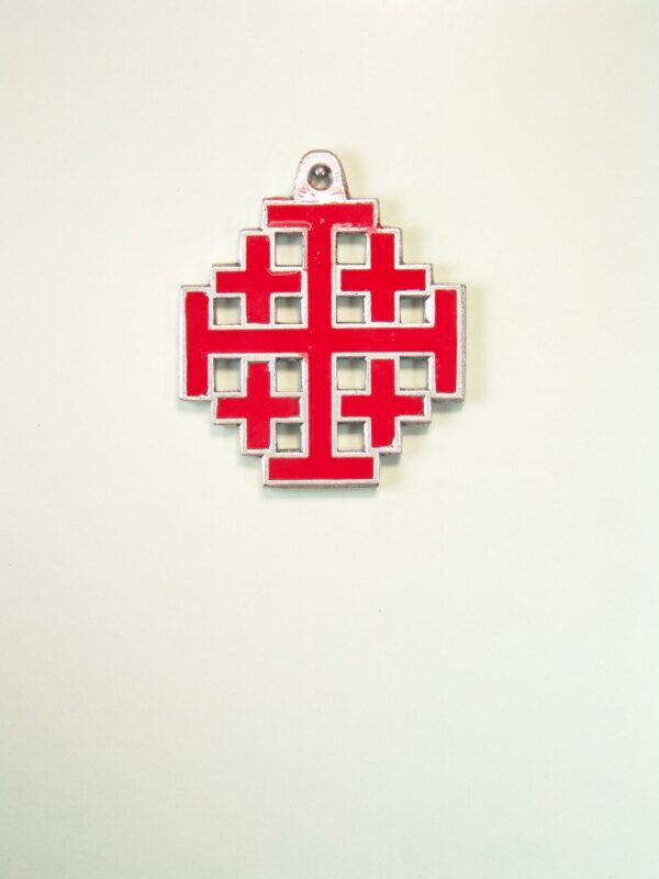 MEDALLAS RELIGIOSAS ESMALTES A COLOR "SANTA CRUZ DE JERUSALEN FOTOGRABADO SILUETEADA A UN COLOR"