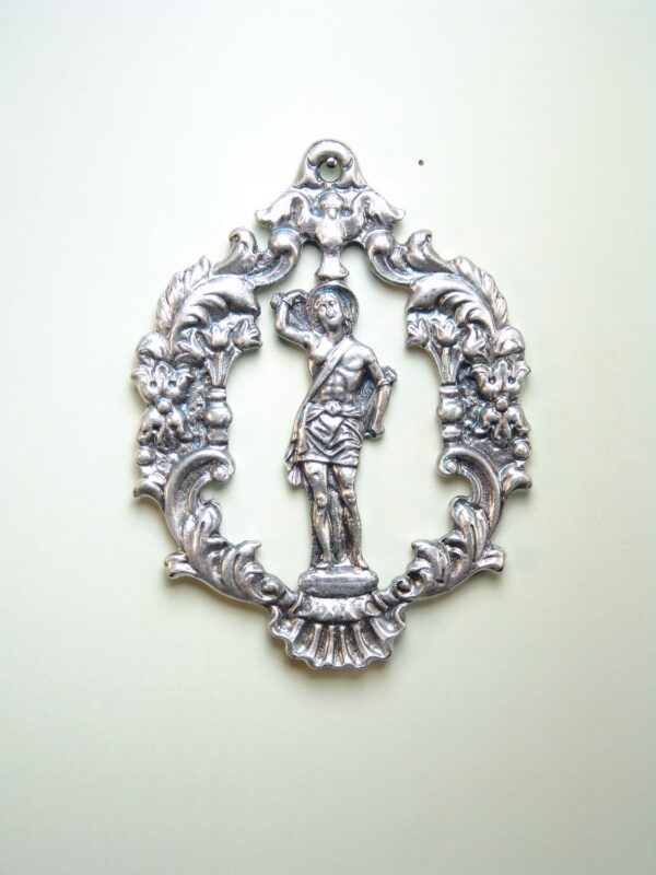 MEDALLAS RELIGIOSAS IMÁGENES RELIEVE "SAN SEBASTIÁN ORLA PLATERESCA 70 MM"