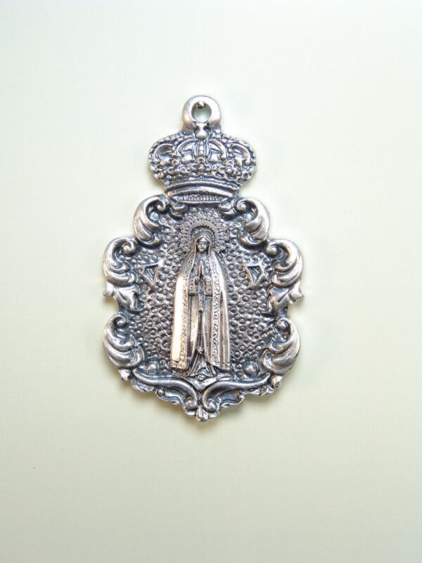 MEDALLAS RELIGIOSAS IMÁGENES RELIEVE "VIRGEN DE FÁTIMA ORLA BARROCA 65 MM"
