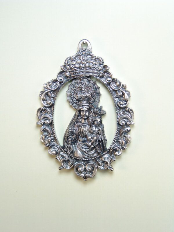 MEDALLAS RELIGIOSAS IMÁGENES RELIEVE "VIRGEN DEL ROSARIO ORLA BARROCA 70 MM"