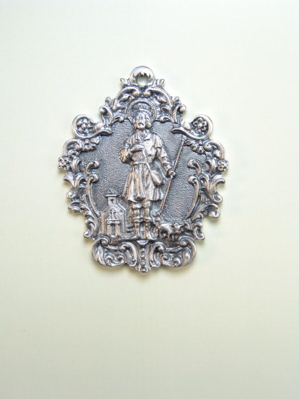 MEDALLAS RELIGIOSAS IMÁGENES RELIEVE "SAN ISIDRO LABRADOR ORLADO 60MM"