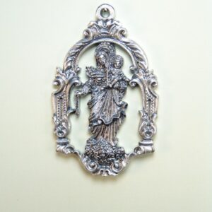MEDALLAS RELIGIOSAS IMÁGENES RELIEVE "VIRGEN DEL ROSARIO ORLA CAPILLA 65 MM"