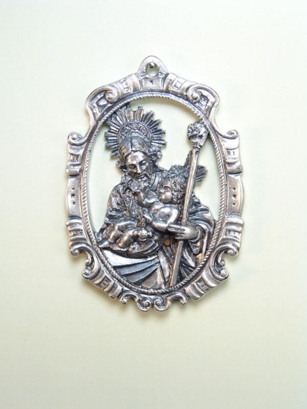MEDALLAS RELIGIOSAS IMÁGENES RELIEVE "SAN JOSE PATRIARCA ORLA CLÁSICA 70 MM"