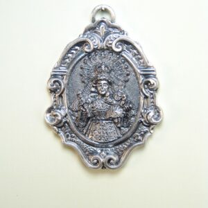 MEDALLAS RELIGIOSAS IMÁGENES RELIEVE "VIRGEN CON NIÑO JESUS Y CETRO 65 MM"