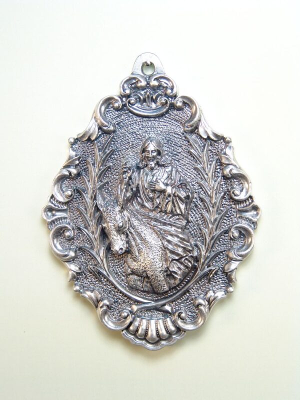 MEDALLAS RELIGIOSAS IMÁGENES RELIEVE "NTRO. PADRE JESUS EN SU TRIUNFAL ENTRADA EN JERUSALÉN 80 MM"