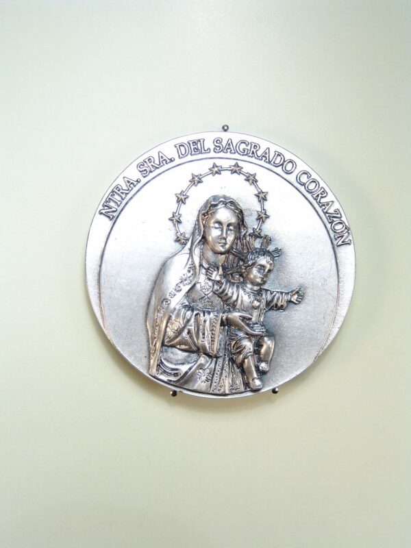 MEDALLAS RELIGIOSAS IMÁGENES RELIEVE "NTRA. SRA. DEL SAGRADO CORAZÓN 62 MM"