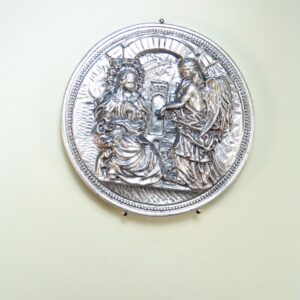 MEDALLAS RELIGIOSAS IMÁGENES RELIEVE "ANUNCIACIÓN DEL ARCÁNGEL SAN GABRIEL CANTO MONEDA 60 MM"