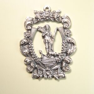 MEDALLAS RELIGIOSAS IMÁGENES RELIEVE "SAN ISIDRO LABRADOR ORLA BARROCA 70 MM"