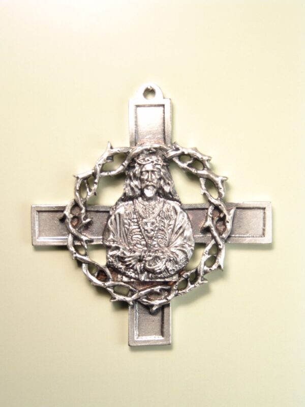 MEDALLAS RELIGIOSAS IMÁGENES RELIEVE "MEDINACELI CON CORONA DE ESPINAS Y CRUZ TRINITARIA 75 MM"
