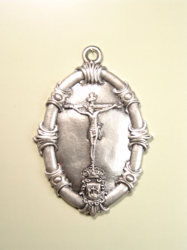 MEDALLAS RELIGIOSAS IMÁGENES RELIEVE "CRISTO CRUCIFICADO ORLA CARTELA 75 MM"