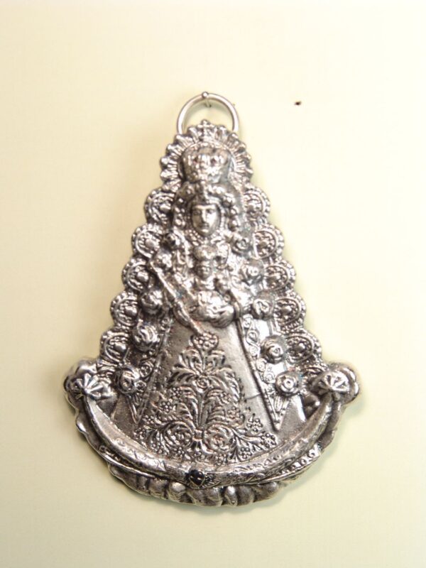 MEDALLAS RELIGIOSAS IMÁGENES RELIEVE "VIRGEN DEL ROCÍO“ SILUETA 80 MM"