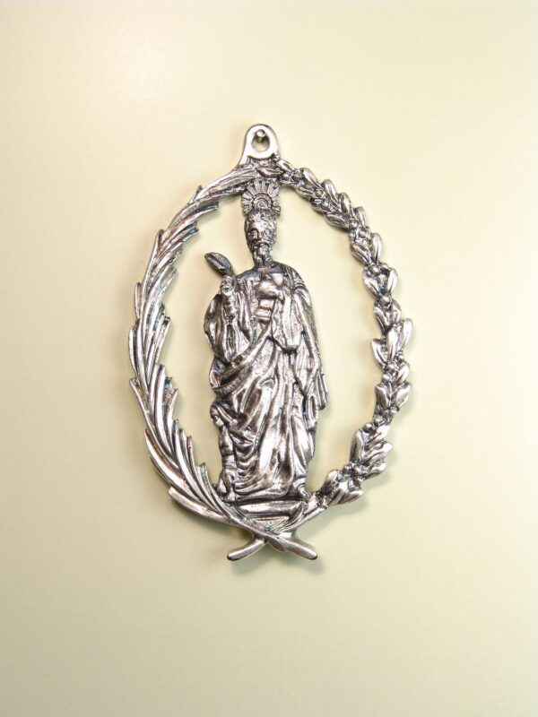 MEDALLAS RELIGIOSAS IMÁGENES RELIEVE "SAN MATEO EVANGELISTA CALADA 70 MM"