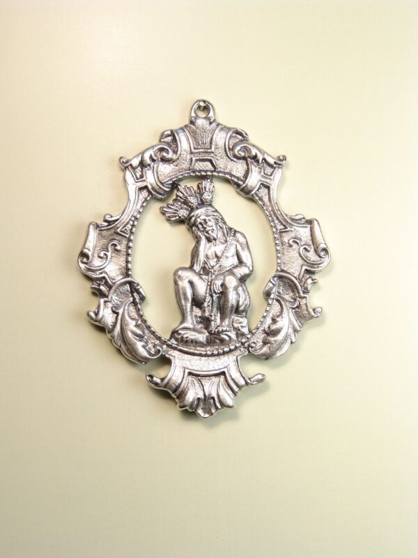 MEDALLAS RELIGIOSAS IMÁGENES RELIEVE "JESUS DE LA HUMILDAD ORLA PERGAMINO 65 MM"