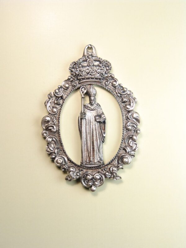 MEDALLAS RELIGIOSAS IMÁGENES RELIEVE "SAN BENITO ABAD ORLA BARROCA CALADA 70 MM"
