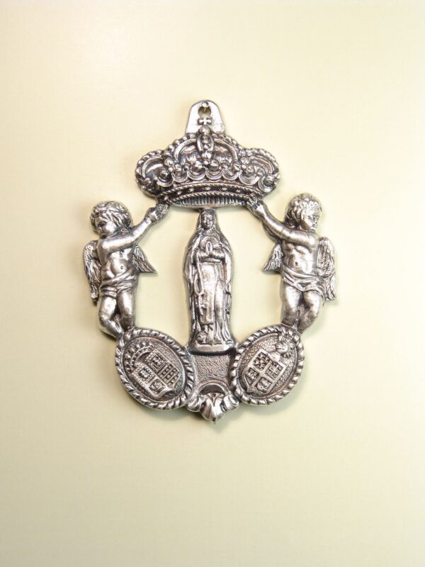 MEDALLAS RELIGIOSAS IMÁGENES RELIEVE "MADRE DE DIOS ORLA CALADA BARROCA 65 MM"