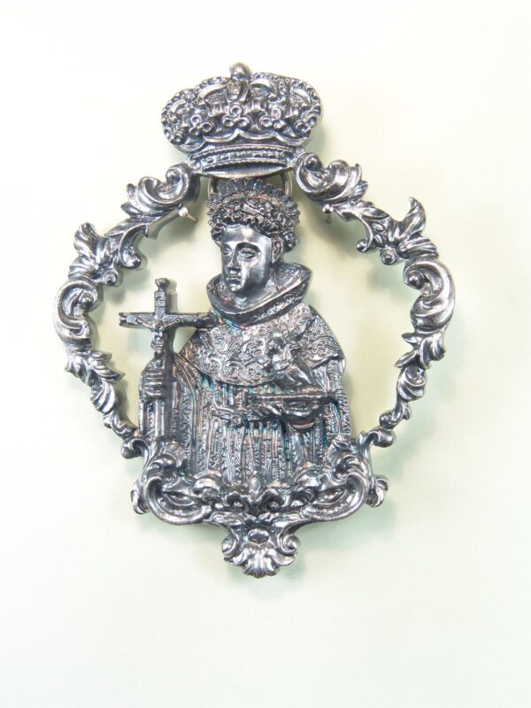 MEDALLAS RELIGIOSAS IMÁGENES RELIEVE "SAN NICOLAS ORLA BARROCA CALADA 80 MM"