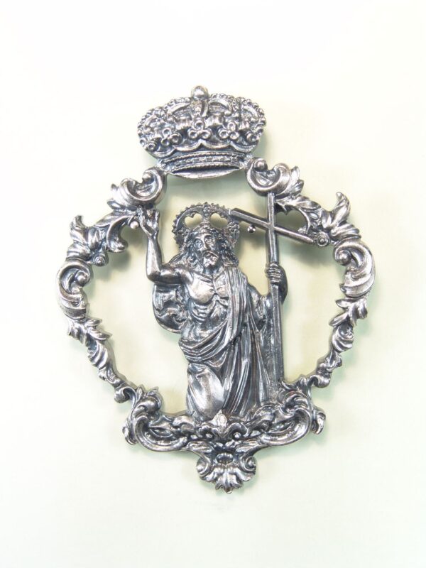 MEDALLAS RELIGIOSAS IMÁGENES RELIEVE "SANTISIMO CRISTO RESUCITADO ORLA BARROCA CALADA 75 MM"