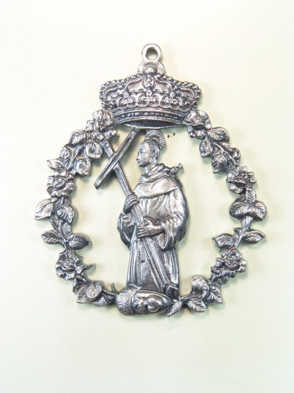 MEDALLAS RELIGIOSAS IMÁGENES RELIEVE "SAN DIEGO ORLA FLOREADA CALADA 70 MM"
