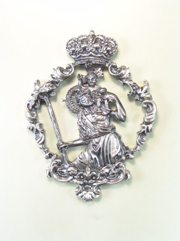 MEDALLAS RELIGIOSAS IMÁGENES RELIEVE "SAN CRISTOBAL ORLA BARROCA CALADA 75 MM"