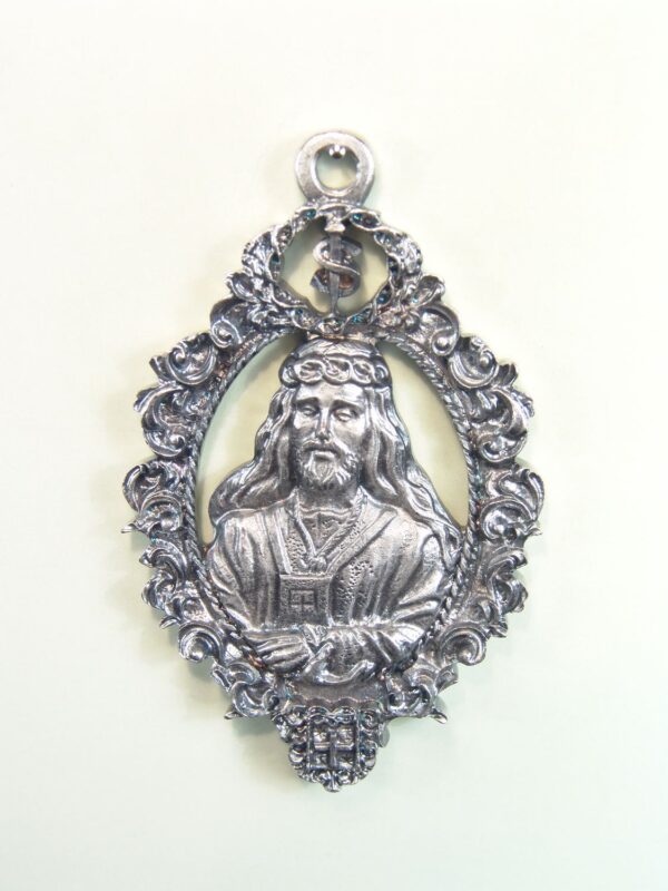 MEDALLAS RELIGIOSAS IMÁGENES RELIEVE "JESUS CAUTIVO Y REDENTOR ORLA BARROCA CALADA 70 MM"