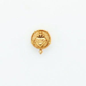 INSIGNIAS RELIGIOSAS HERALDICA RELIEVE"SAGRADO CORAZON ORLADO DE SANTO ROSARIO 16 MM ALTURA"