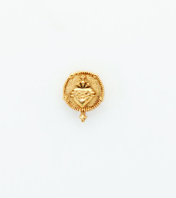 INSIGNIAS RELIGIOSAS HERALDICA RELIEVE"SAGRADO CORAZON ORLADO DE SANTO ROSARIO 16 MM ALTURA"