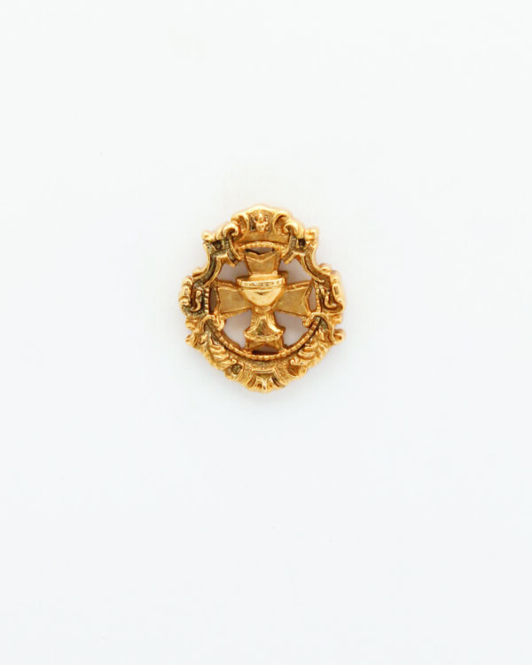 INSIGNIAS RELIGIOSAS HERALDICA RELIEVE"CALIZ SOBRE CRUZ DE MALTA ORNAMENTADO 23 MM ALTURA"