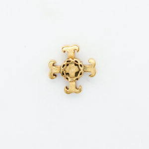 INSIGNIAS RELIGIOSAS HERALDICA RELIEVE"CRUZ TREBOLADA CON CORONA DE ESPINOS 20 MM ALTURA"