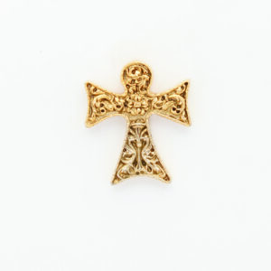 INSIGNIAS RELIGIOSAS HERALDICA RELIEVE "CRUZ FRANCISCANA DECORADA 23 MM ALTURA"