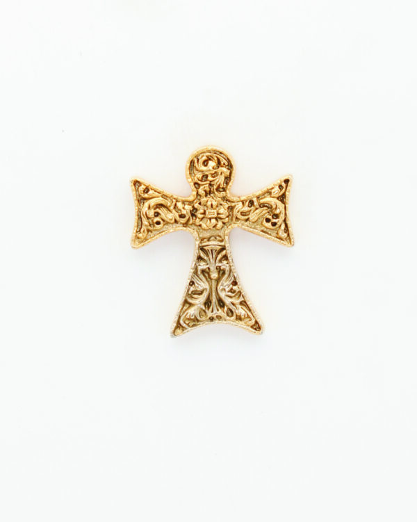 INSIGNIAS RELIGIOSAS HERALDICA RELIEVE "CRUZ FRANCISCANA DECORADA 23 MM ALTURA"