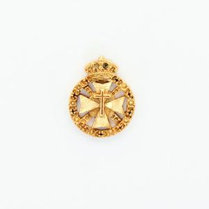 INSIGNIAS RELIGIOSAS HERALDICA RELIEVE "CRUZ LATINA SOBRE CRUZ DE MALTA Y ESCALAS ORLADO CON TOISON 24 MM ALTURA"