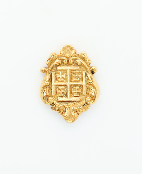 INSIGNIAS RELIGIOSAS HERALDICA RELIEVE "SANTA CRUZ DE JERUSALEN FLOREADA 34 MM ALTURA"