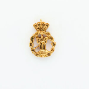 INSIGNIAS RELIGIOSAS HERALDICA RELIEVE "SANTA CRUZ CON SUDARIO ORLADO DE CORONA DE ESPINAS  24 MM ALTURA"