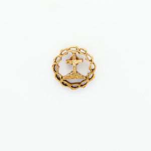 INSIGNIAS RELIGIOSAS HERALDICA RELIEVE "CRUZ SOBRE EL CALVARIO CON CORONA DE ESPINOS CALADA  18 MM ALTURA"