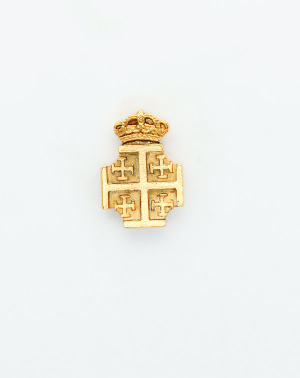 INSIGNIAS RELIGIOSAS HERALDICA RELIEVE "CRUZ DE JERUSALEN SILUETEADA Y TIMBRADA  24 MM ALTURA"