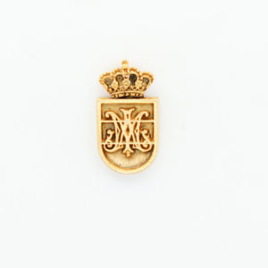 INSIGNIAS RELIGIOSAS HERALDICA RELIEVE "ESCUDO DE MARIA CORONADA  23 MM ALTURA"