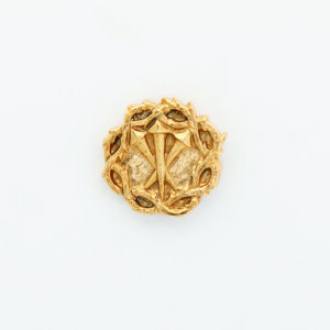 INSIGNIAS RELIGIOSAS HERALDICA RELIEVE "CLAVOS DE CRISTO CON CORONA DE ESPINAS SIN CALAR  26 MM ALTURA"