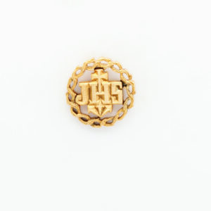 INSIGNIAS RELIGIOSAS HERALDICA RELIEVE "JESUS HOMBRE Y SALVADOR CON CORONA CALADA  20 MM ALTURA"