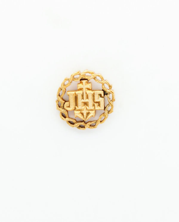 INSIGNIAS RELIGIOSAS HERALDICA RELIEVE "JESUS HOMBRE Y SALVADOR CON CORONA CALADA  20 MM ALTURA"
