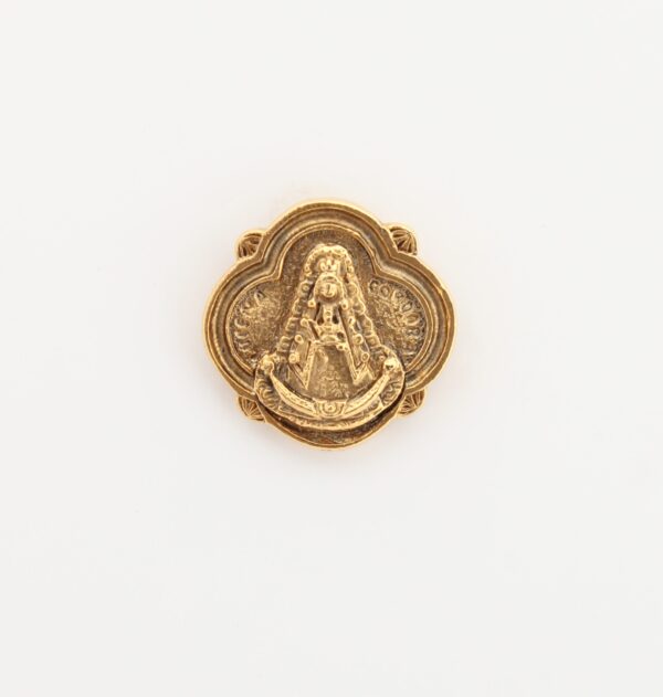 INSIGNIAS RELIGIOSAS IMÁGENES RELIEVE "VIRGEN DEL ROCIO ORLA PANDERETA 21 MM ALTURA"