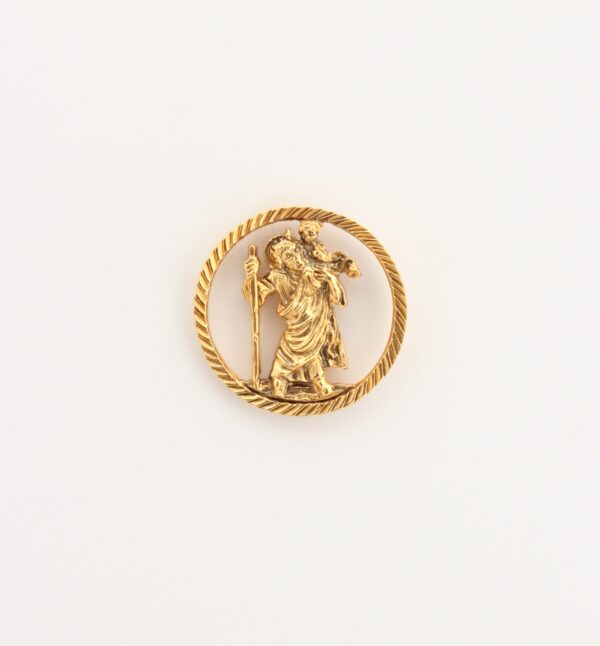 INSIGNIAS RELIGIOSAS IMÁGENES RELIEVE "SAN CRISTOBAL ARO CIRCULAR RAYADO 20 MM ALTURA"