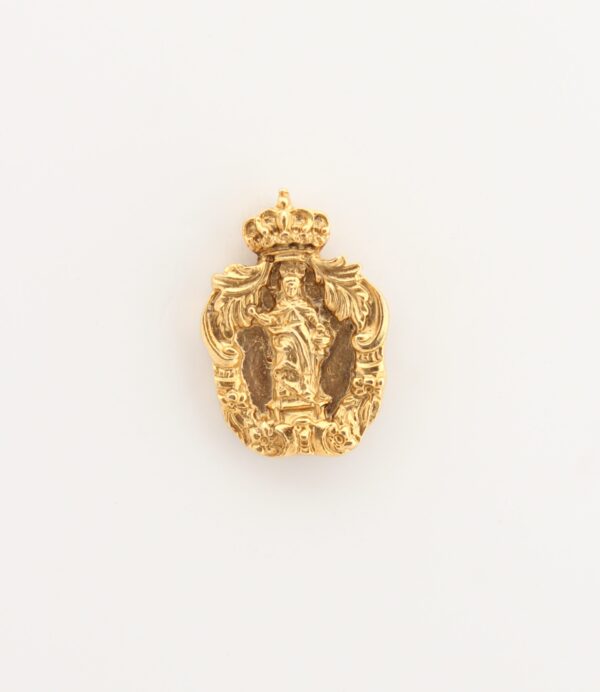 INSIGNIAS RELIGIOSAS IMÁGENES RELIEVE "VIRGEN COMPLETA ORLA CON CORONA 22 MM ALTURA"