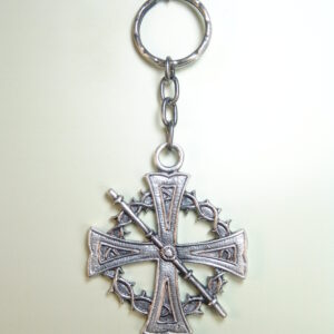 LLAVEROS RELIGIOSOS HERÁLDICOS RELIEVE "CAÑA Y CORONA DE ESPINA SOBRE CRUZ DE MALTA"