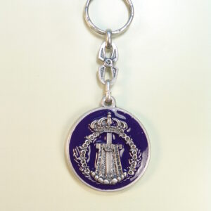 LLAVEROS RELIGIOSOS HERÁLDICOS RELIEVE "SANTA CRUZ CON ESCALAS CON ORLA TOIZON Y CORONA FONDO ESMALTADO"