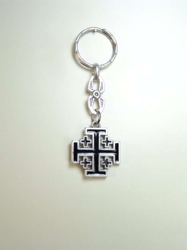 LLAVEROS RELIGIOSOS HERÁLDICOS RELIEVE "CRUZ SANTO SEPULCRO ESMALTADO"