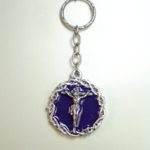 LLAVEROS RELIGIOSOS CON ESMALTES "CRISTO BARROCO ORLA CORONA DE ESPINAS"