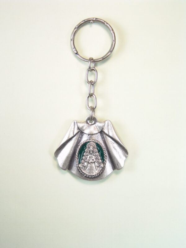 LLAVEROS RELIGIOSOS CON ESMALTES "VIRGEN DEL ROCIO SOBRE CAPOTE TORERO 1 ESMALTE A COLOR"