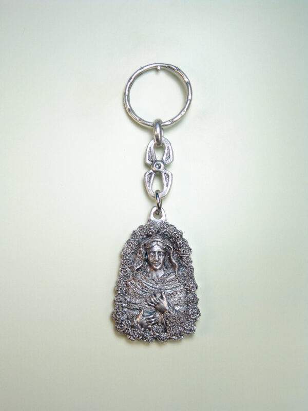 LLAVEROS RELIGIOSOS IMÁGENES RELIEVE "VIRGEN MARIA ORLA FLORES"
